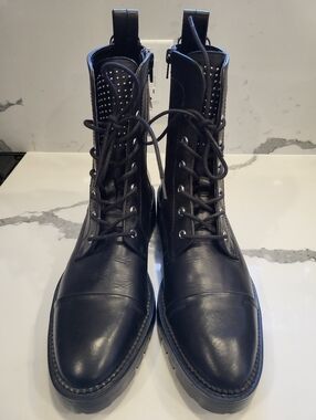 Zara Leather Combat Boots Size 40 NWT